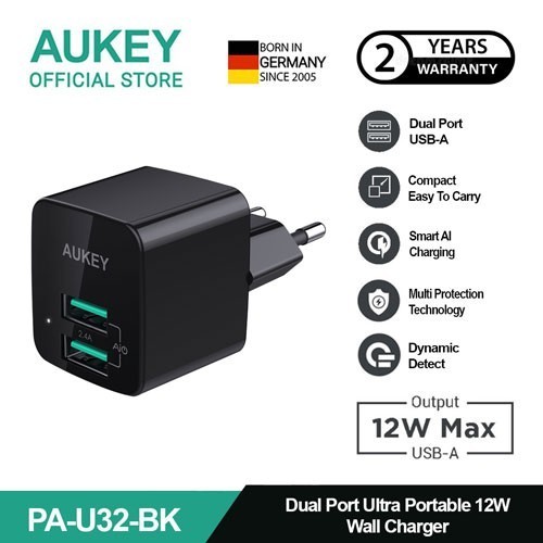 Charger Aukey Pa-U32 2 Port 12W With Aiq - 500284