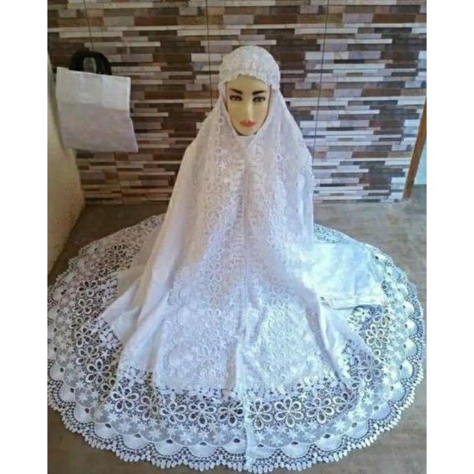 MUKENA SUTRA PRADA BORDIR PUTIH Terlaris