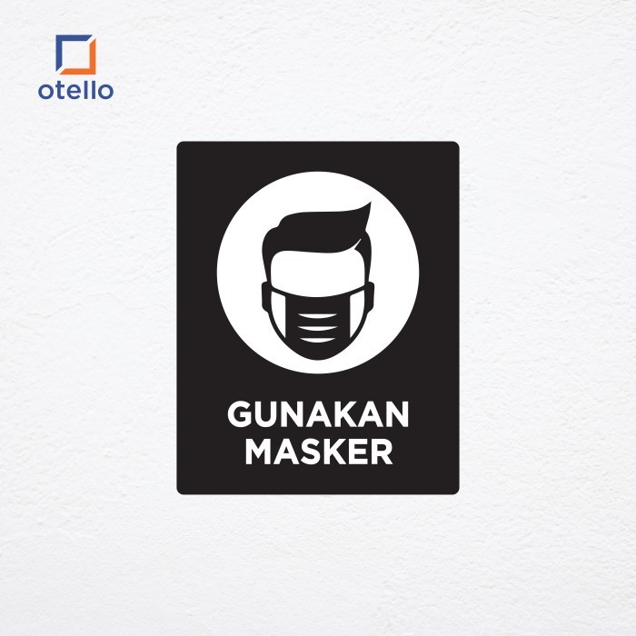 Gunakan Masker Sign Board Akrilik Wajib Pakai Masker Acrylic Modern