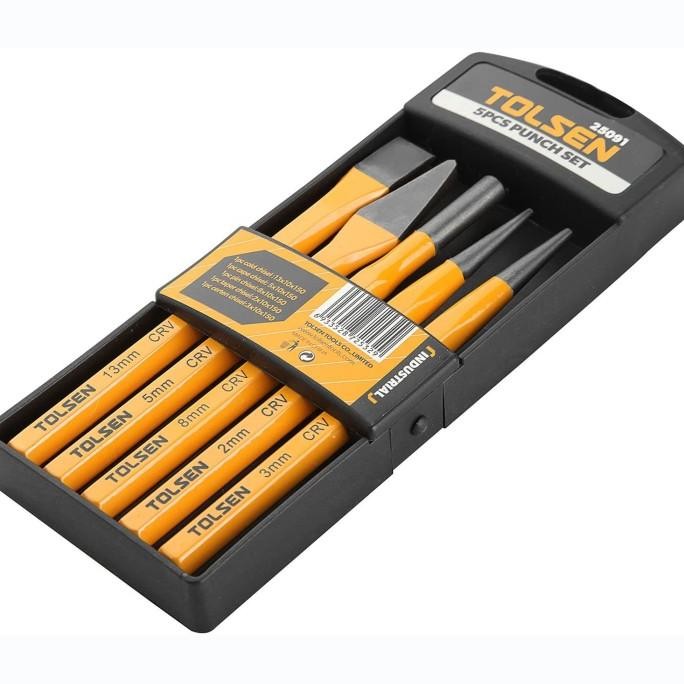

Terlaris Pin Punch and Chisel Set isi 5 dan 6 Pcs Pahat Besi Penitik Pin Cold Chisel TOLSEN SALE