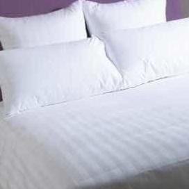 Murah Kain Sprei Katun Kingkoil Katun Salur- Garis-Kotak-Polos Putih Hotel