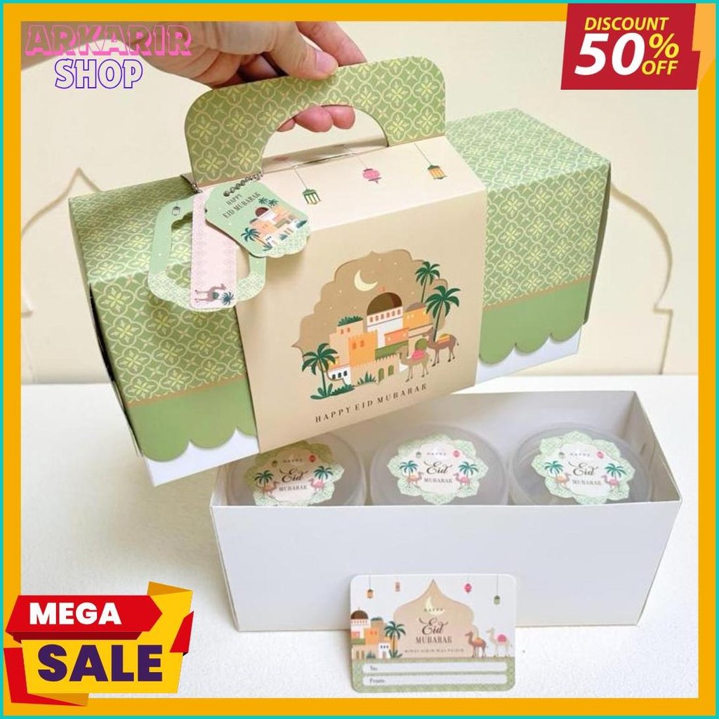 

5 Set Box Tenteng Chana 27.5X9.5X13Cm Box Lebaran Idul Fitri 3 Toples 500/600/800Ml Mr1 Flash Sale! Diskon Hingga 70%
