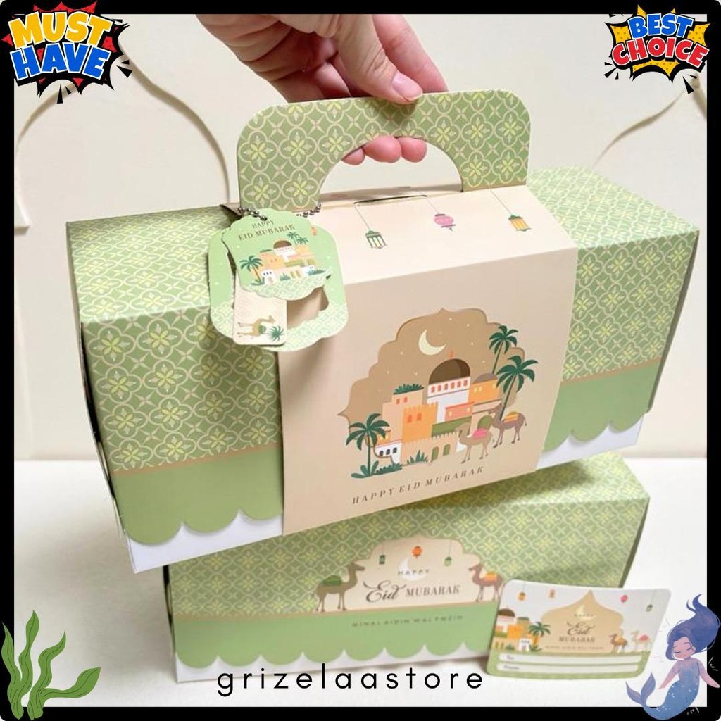 

5 Set Box Tenteng Chana 27.5X9.5X13Cm Box Lebaran Idul Fitri 3 Toples 500/600/800Ml Mr1 Diskon