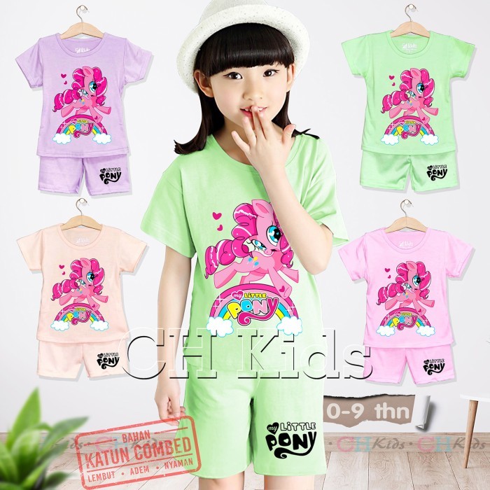 baju anak perempuan 1 tahun -9thn/ setelan anak cewek/ baju anak pony