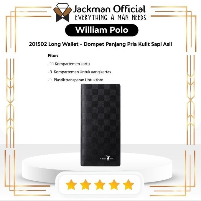 Siap Kirim WILLIAM POLO 201502 Long Wallet - Dompet Panjang Pria Kulit Sapi Asli