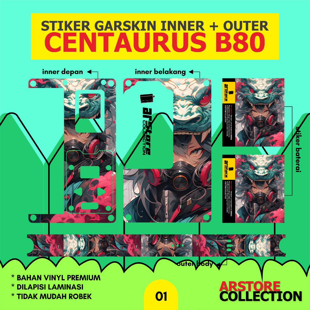 

Premium Cut - Stiker Label Centa B80 001 Garskin Stiker / Case Custom Terlaris 2PCS/ Fullbody