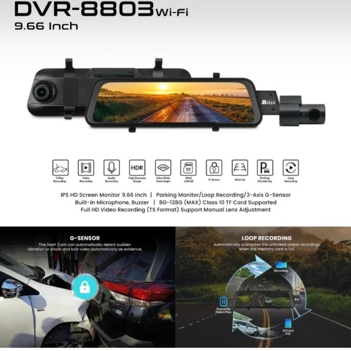 Promo Dvr Spion Mtech Dvr 8803 Dvr Dashcam Spion Mobiletech Support Wifi
