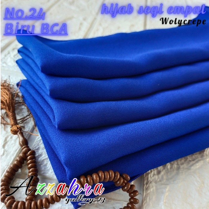 Jilbab Hijab Kerudung Segi Empat Wolycrepe No.24 Biru Bca