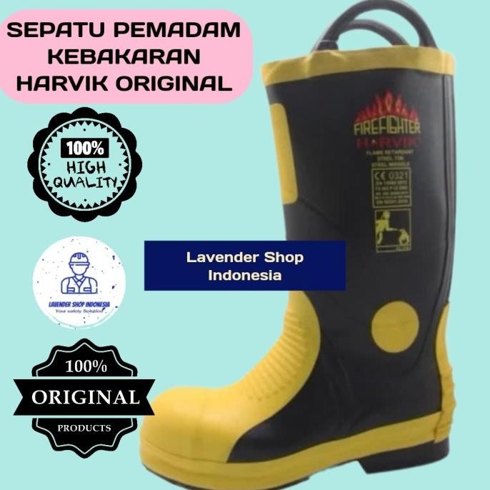 Promo sepatu pemadam kebakaran Harvik ORIGINAL / sepatu pemadam harvik COD