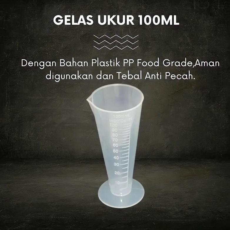 Bisa COD (clashop) Gelas Takar Gelas Ukur 100ML Plastik Bening Transparan Measuring Cup Plastic Taka