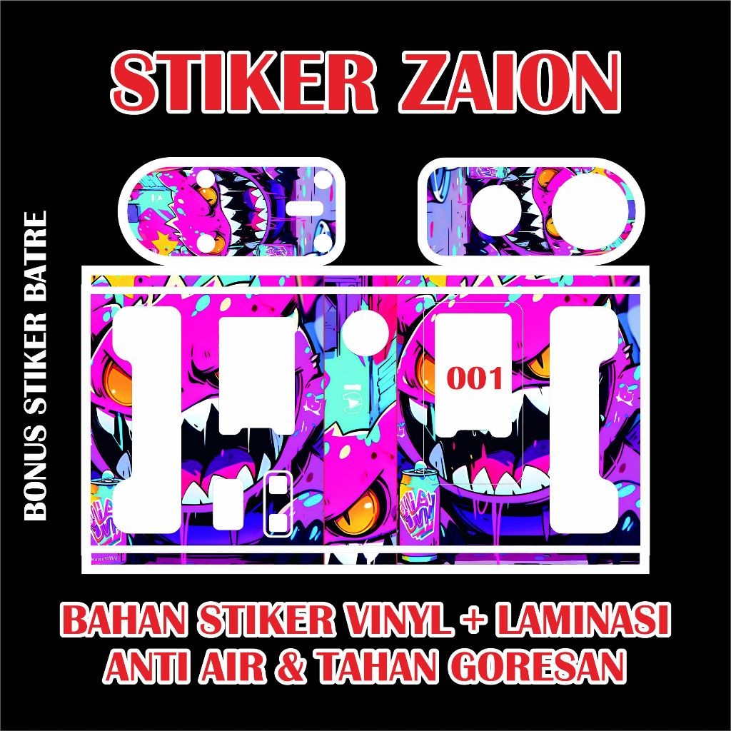 

Premium Cut - Stiker Zaion Bahan Laminasi 001 Garskin Stiker / Case Custom Terlaris 2PCS/ Fullbody
