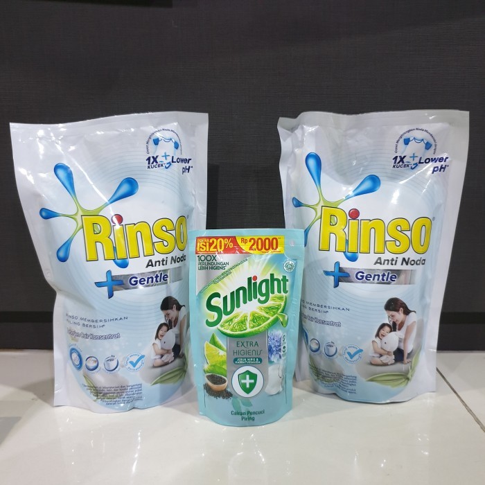 Rinso Anti Noda Deterjen Cair Konsentrat Gentle 700 Ml Paket Twin Pack