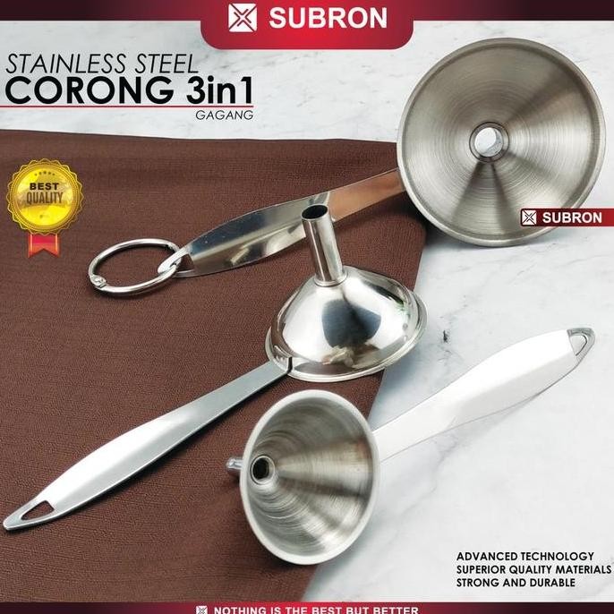 

subron corong stainless mini set 3in1 serbaguna tuang minyak garam kecap jus buah pipa bentuk hati steel wadah termurah