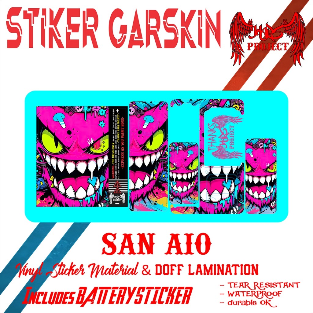 

Premium Cut - Stiker San Aio Best Seller Bonus Batterai Type 3 Garskin Stiker / Case Custom Terlaris 2PCS/ Fullbody