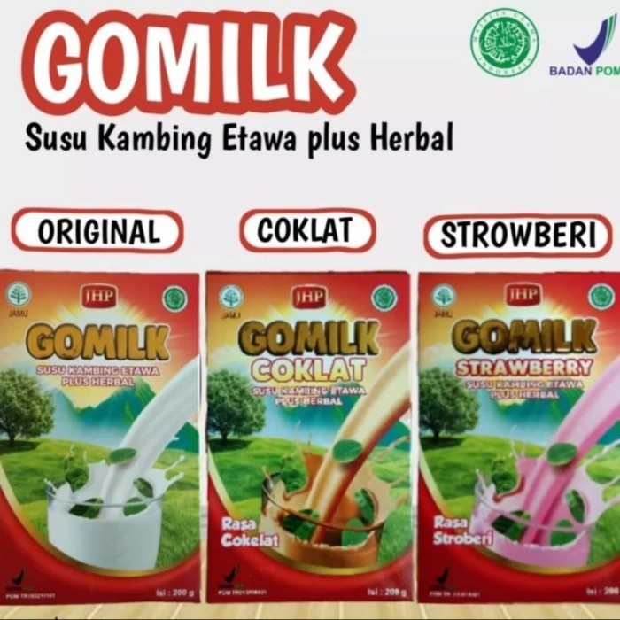 

ORIGINAL GOMILK Susu Bubuk Kambing Ettawa 200 gr Varian Rasa PREMIUM