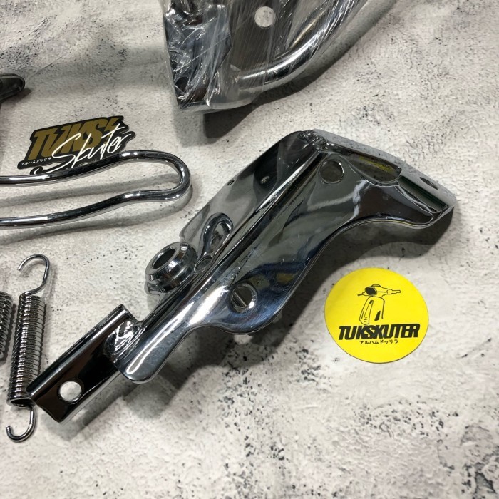 Standar Samping & Tengah Chrome Vespa Matic Sprint Primavera