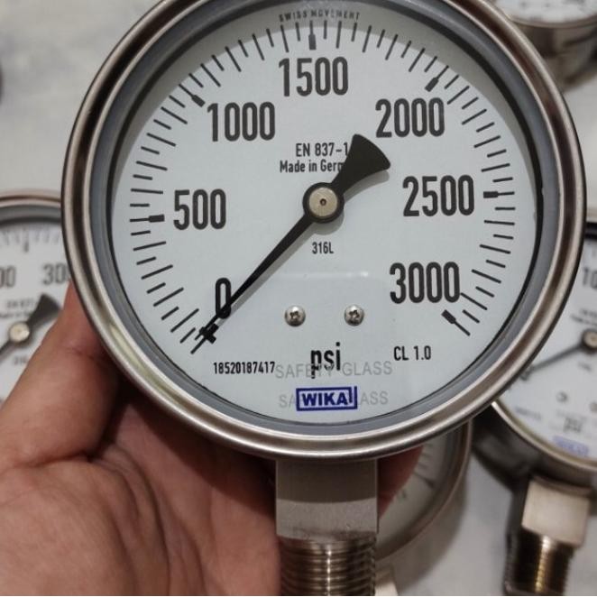 Pressure Gauge Wika 4" Inch 0-3000 Psi