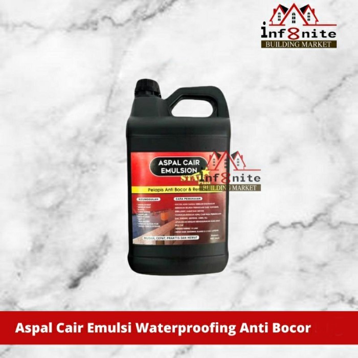 Aspal Cair Emulsion Hitam 5 KG Anti Bocor Rembes Penambal Dak Beton Kolam Kamar Mandi Waterproofing