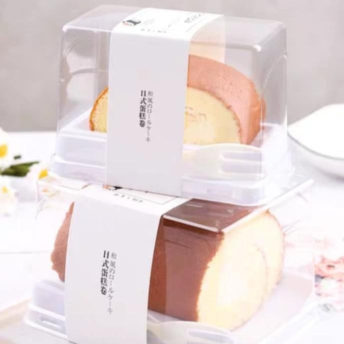 ,,,,,,,] Box Cake Case Plastic Jumbo Slice / Wadah Box Kue Plastik Besar