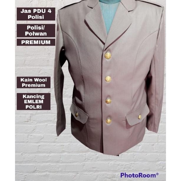ORIGINAL Jas PDU 4 Polisi / Polwan, kain Wool Premium, furing Dormeuil
