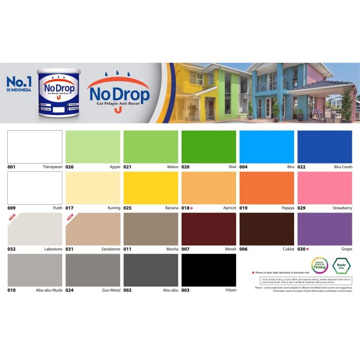 New Cat Tembok Waterproofing No Drop Abu-Abu 002 (20 Kg) Best Seller