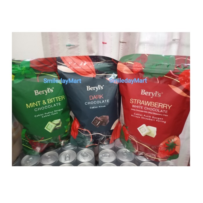 

Promo Coklat Beryls Mint&Bitter Beryls Dark Choco Beryls Strawberry 280G Packing Aman