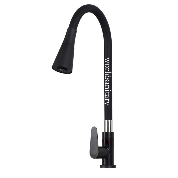 Kran Sink Angsa Flexible Kran Cuci Piring Black Bano