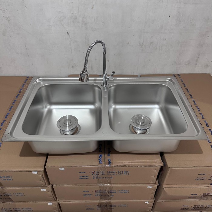 BAK CUCI PIRING WASTAFEL KITCHEN SINK DOUBLE BOWL 2 DUA LUBANG OKI