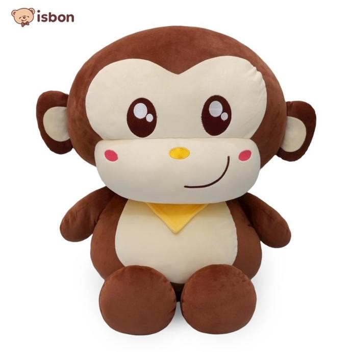 ISTANA BONEKA Monyet Monkey Floopy Kevin Warna Brown Bahan Squisy