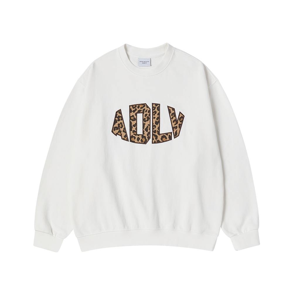 [ADLV] Fabric Applique Sweatshirt Cream - Sweater Oversized Fit Unisex acme de la vie