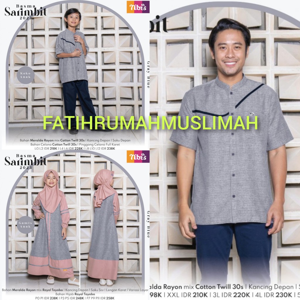 SALE PROMO NIBRAS /NIBRAS BASMA/BASMA GREY BLUE/KOKO NIBRAS PROMO/KOKO ANAK NIBRAS PROMO/GAMIS ANAK 