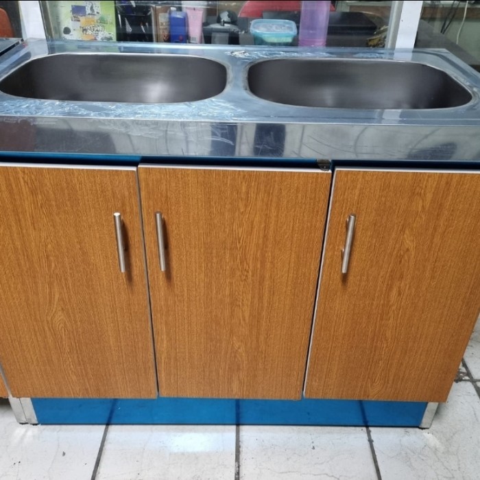 Royal kitchen set R2N stainless meja sink cucian piring 2 lubang