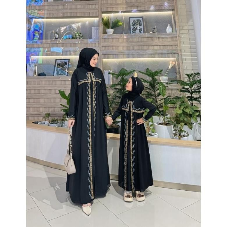 MUSLIM - GAMIS ABAYA TURKI VANESA COUPLE BORDIR DAN PAYET TERLARIS