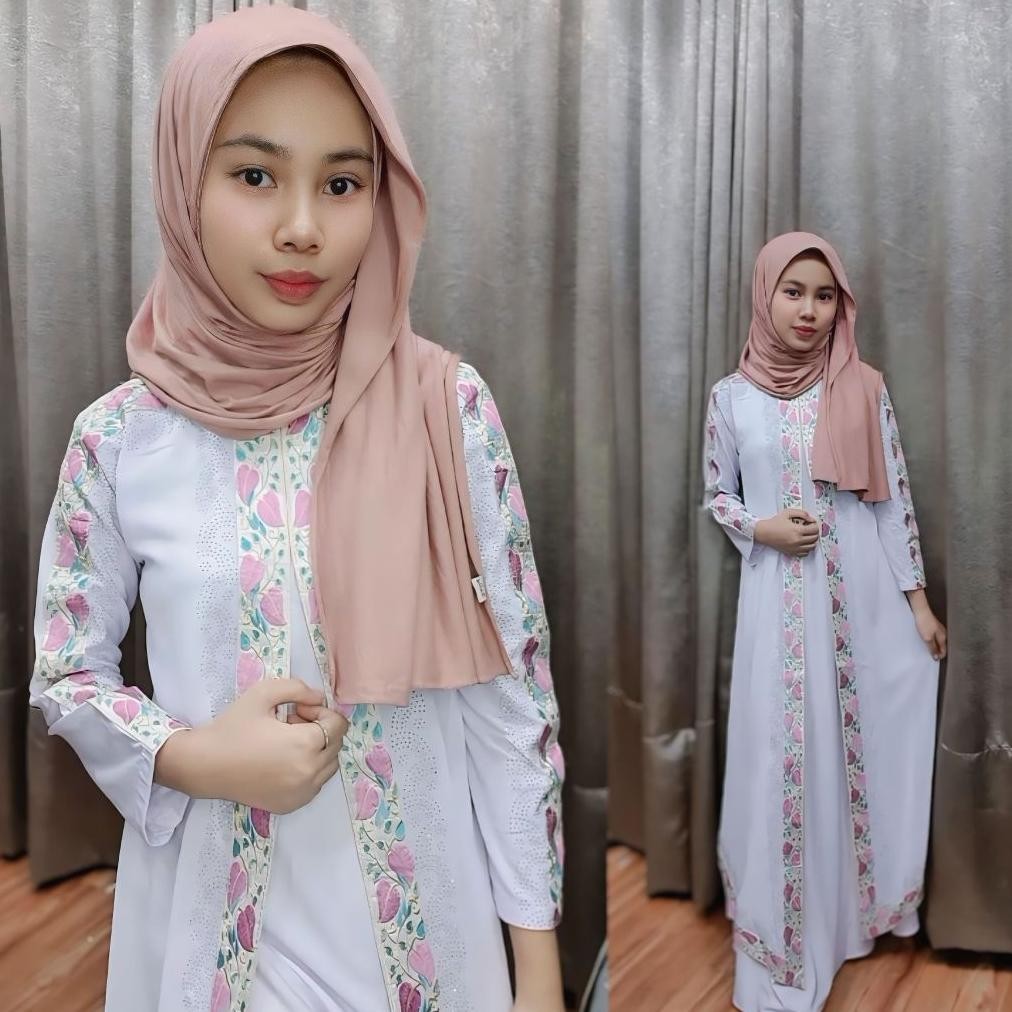 MUSLIM - (ANAK TANGGUNHG) Abaya  Arab Versi REMAJA SERIES Mote Swarosky Bahan Jersey Mix Ceruty Terb