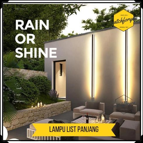 Lampu Dinding Tempel Outdoor Panjang Linear Anti Air Cahaya Kuning