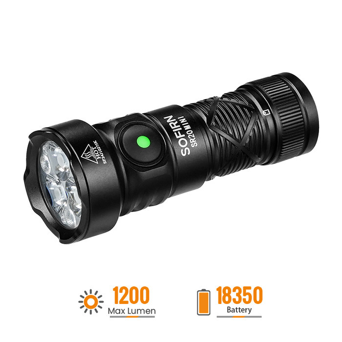 SOFIRN SR20 MINI 1200 lumens White Red 18350 EDC Flashlight Senter