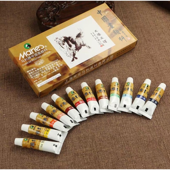 

TERBARU Marie Chinese Painting Calligraphy Colour Pigment 12 colour 12 ml