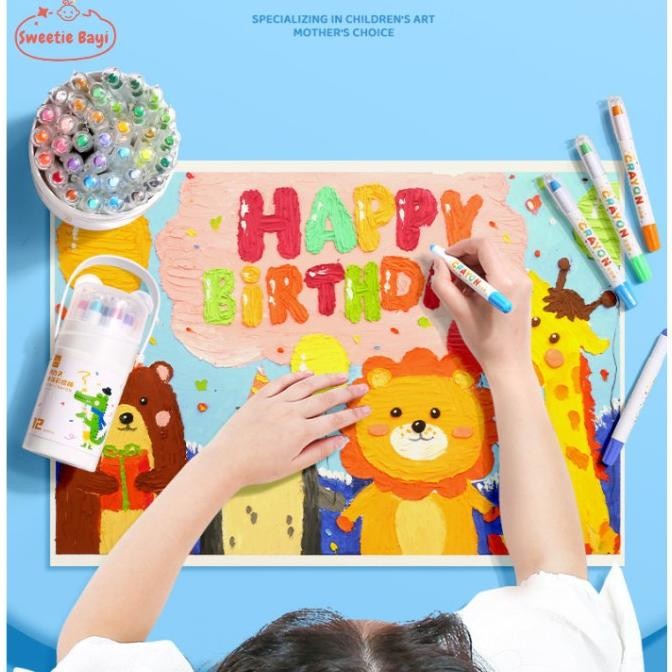 

FREE BRUSHCRAYON PUTAR WASHABLE 24/36/48 WARNA KRAYON FOR KIDS PLASTIC CRAYONS TIDAK BERACUN YANG DAPAT DICUCI SENI GAMBAR PASTEL MINYAK CRAYON TIDAK KOTOR DITANGAN WASHABLE NON TOXIC KRAYON ANAK-ANAK