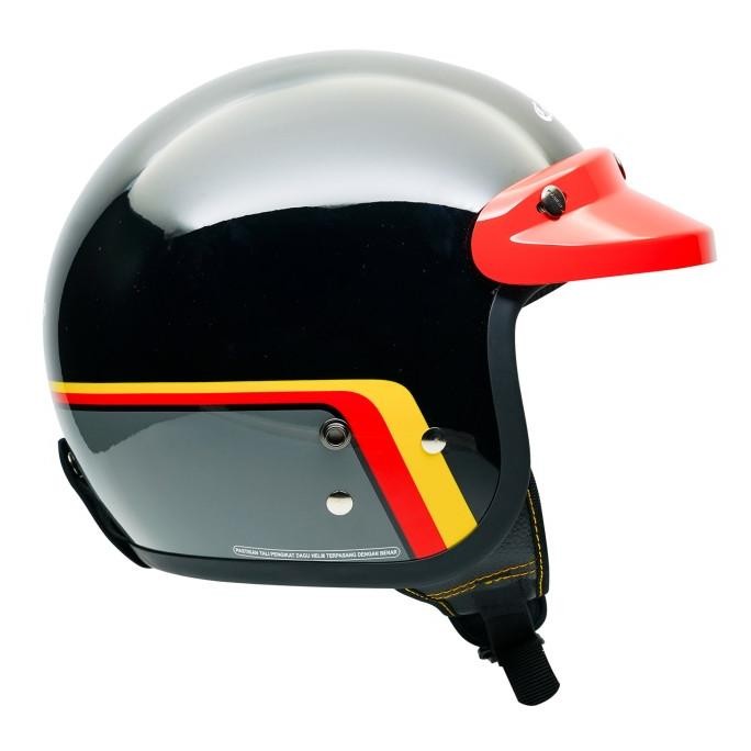 HELM CARGLOSS RACE TRACK CFM RETRO HALF FACE - RACE TRACK BLACK