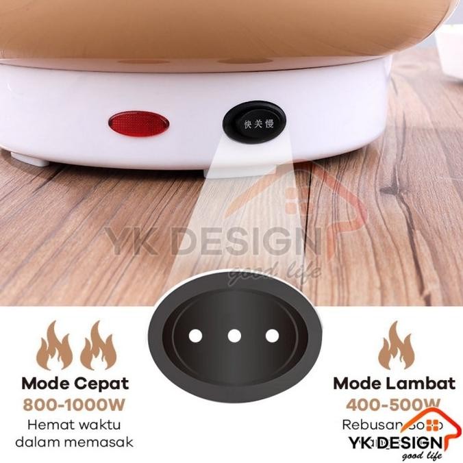 YK DESIGN YK-803 PANCI LISTRIK SERBAGUNA FREE KUKUSAN STEAMER STAINLES