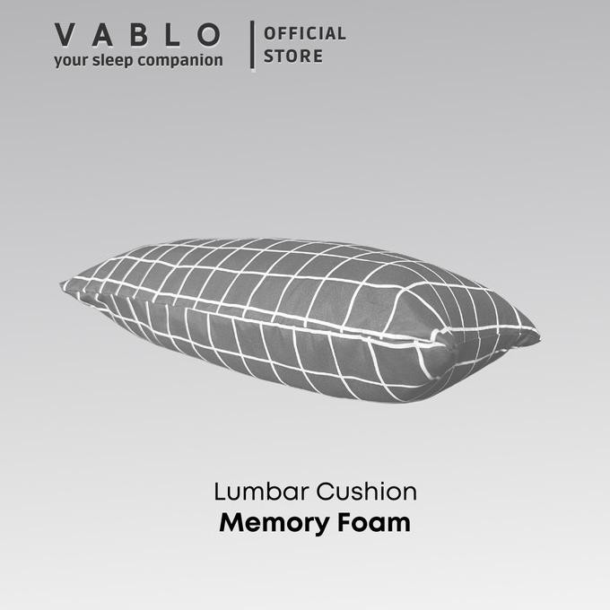 Murah Vablo Bantal Lumbar Cushion Memory Foam Micro - Motif Abu
