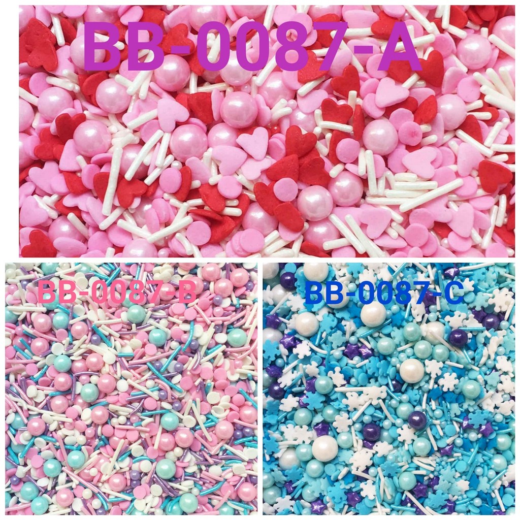 

GR-BB-0087 Sprinkles sprinkle sprinkel 100gr 100 gram mix hati mutiara (SPRINKLES)
