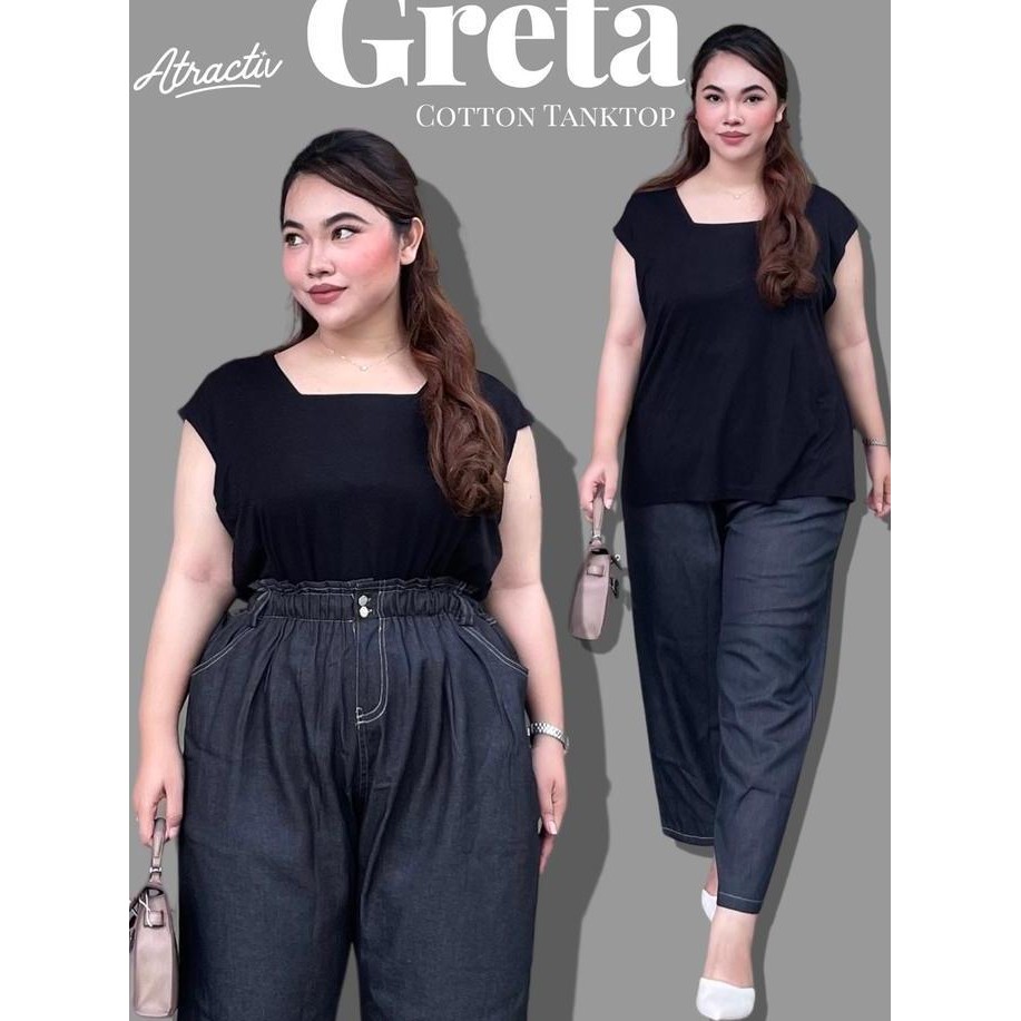 ATRACTIV TankTop Wanita Kaos Jumbo Fit LD150 TankTop Kaos Jumbo LD120 LD130 LD142 TankTop Kaos Stret