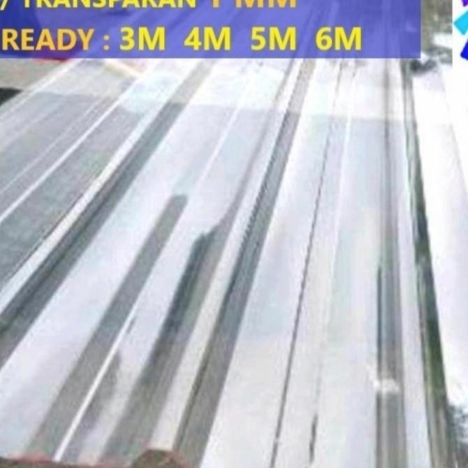 Best 24 Meter = 8 Lbr Ukuran 3 Meter Atap Spandek/Atap Spandex Bening/Transparan 1Mm ( 3M,4M,5M,6M)