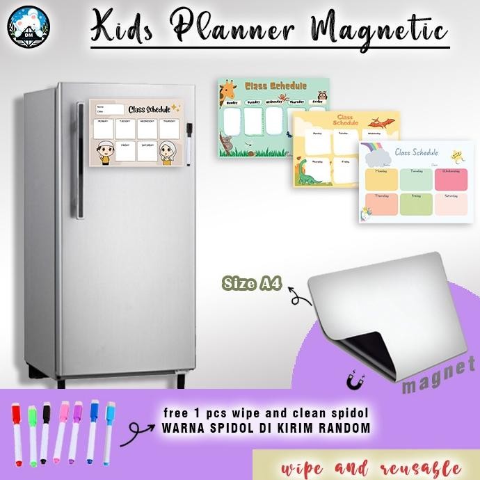 

(:(:(:(] Kids Planner Magnetic Schedule Class Jadwal Pelajaran Sekolah Anak Pap