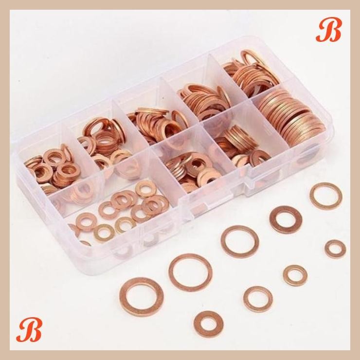 | YZA | SET GASKET RING BAUT MUR BOLT NUT FLAT PLAT RING SEAL TEMBAGA M6-M14