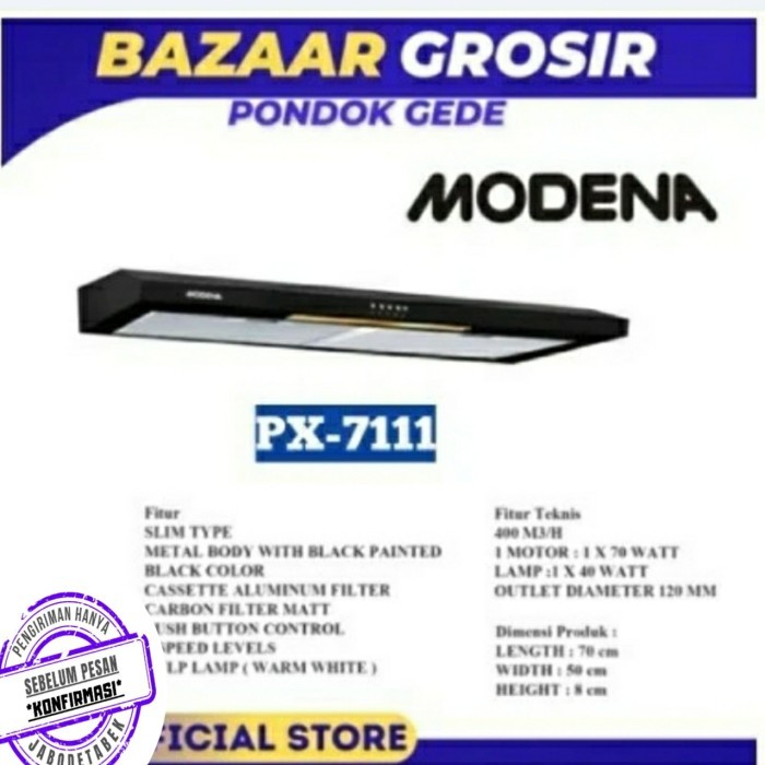 HOT SALE COOKER HOOD MODENA PX 7111 / PX7111 / PX-7111 PENGHISAP ASAP 70CM