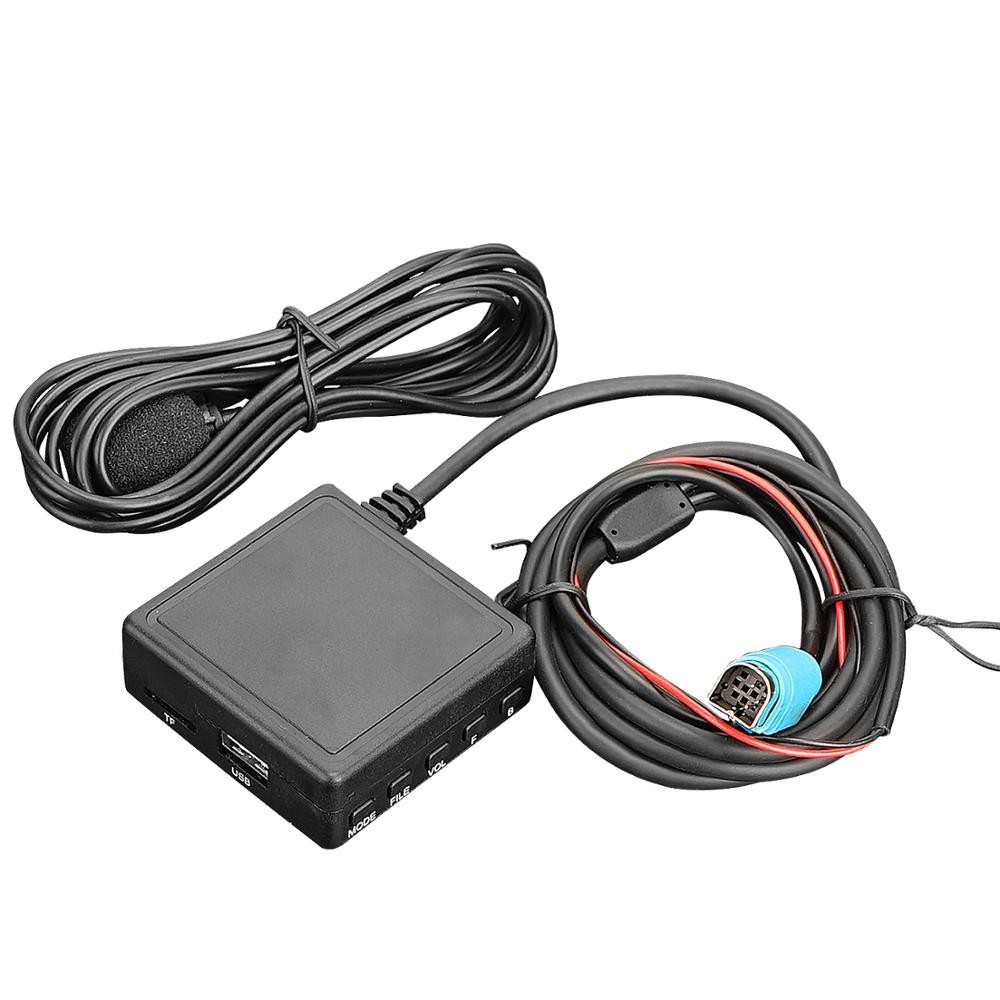 HPS Car Radio Bluetooth 5.0 Micphone Handsfree Wireless Audio AUX-IN USB Wiring Stereo Adapter for A