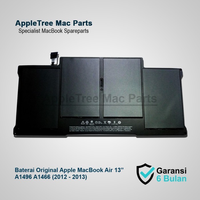 Baterai Original Apple A1496 A1466 Macbook Air 13 (2012 - 2013)
