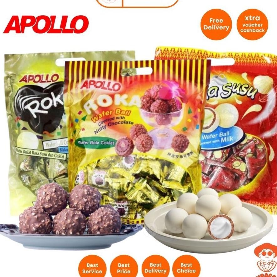 

Apollo Roa Wafer Ball 50Pc 300Gram250Gram All Varian Coelat